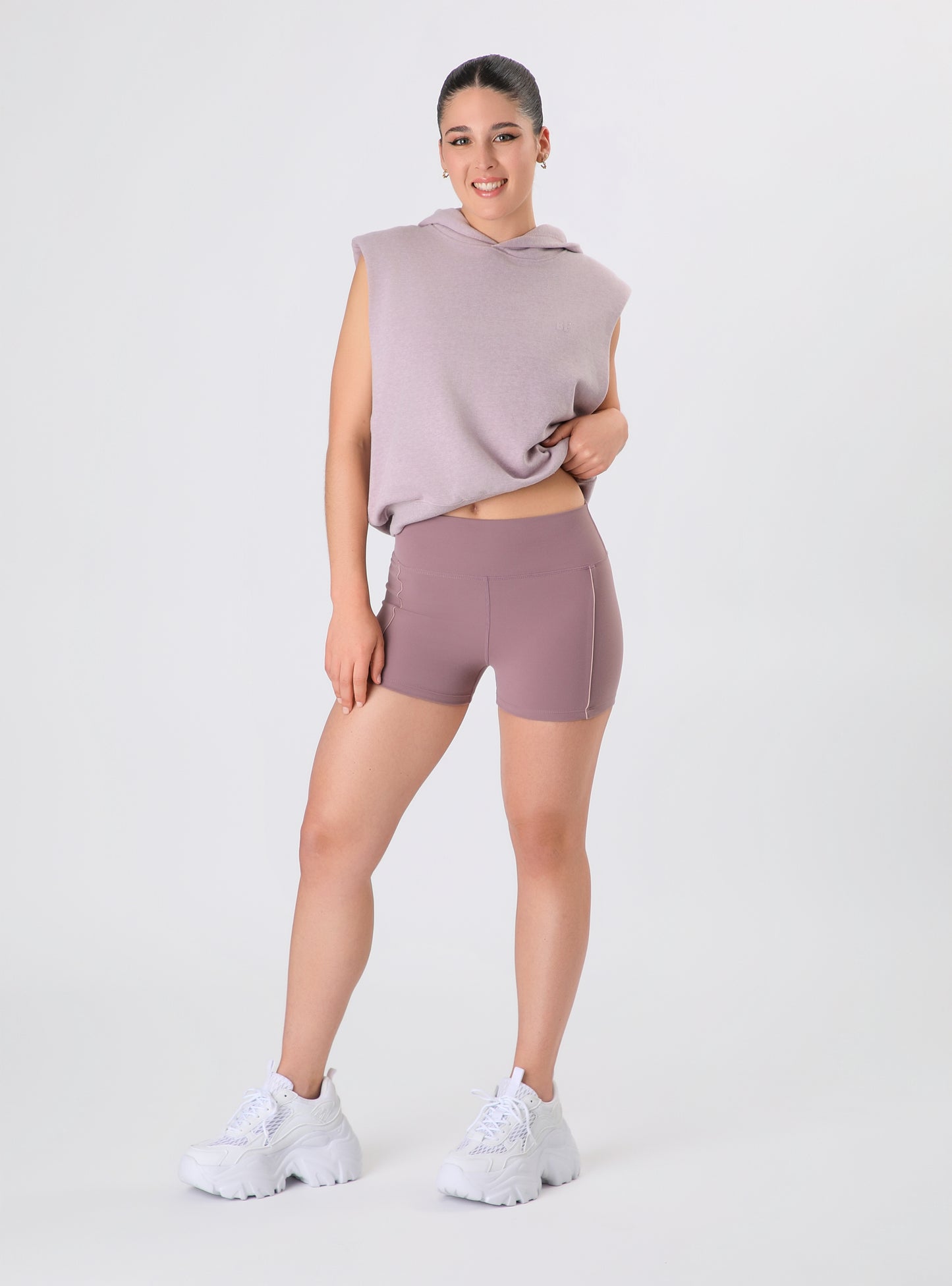 Calza biker Mariana Color Morado Claro