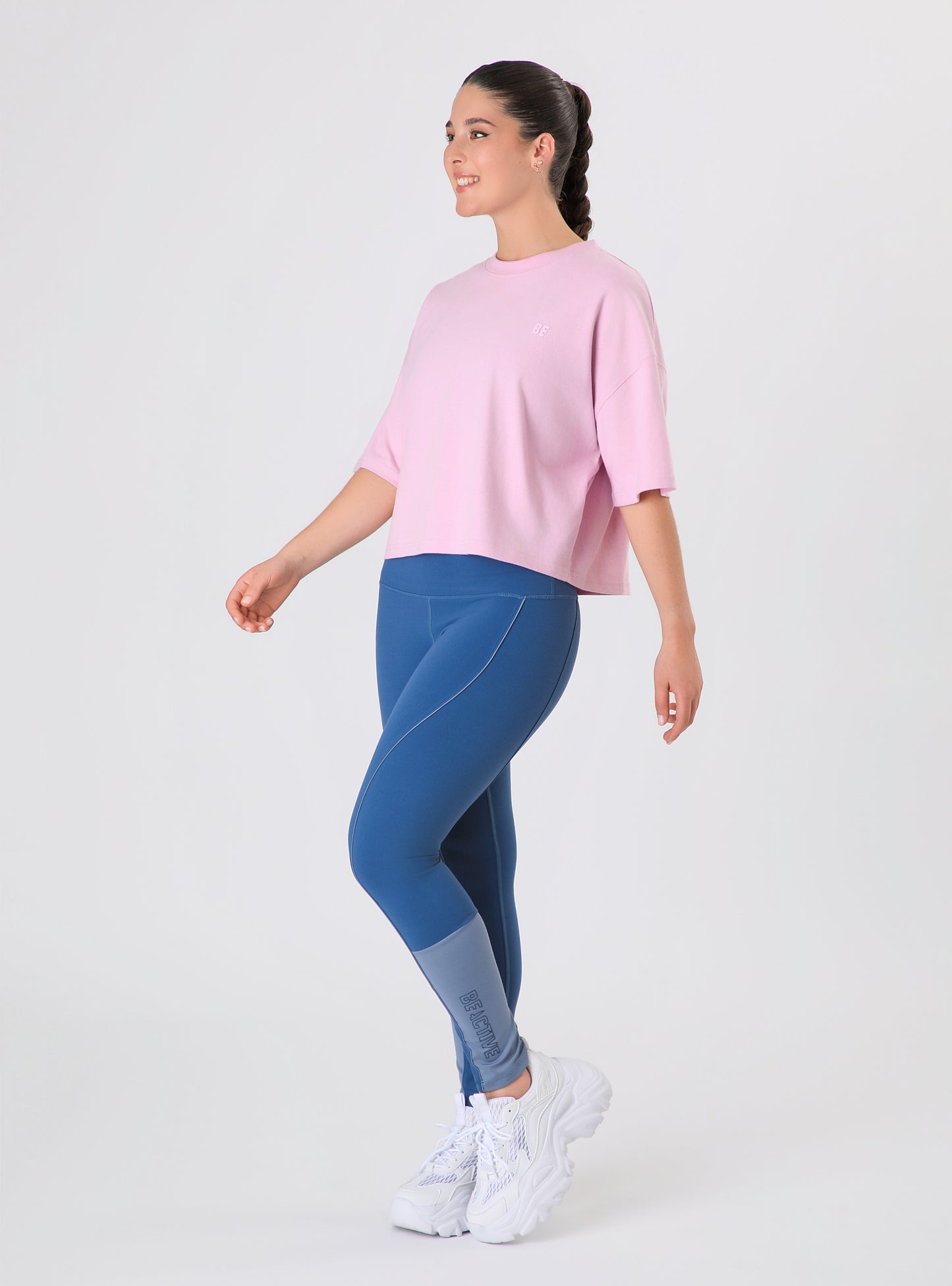 Polera Celeste Color Rosado Claro