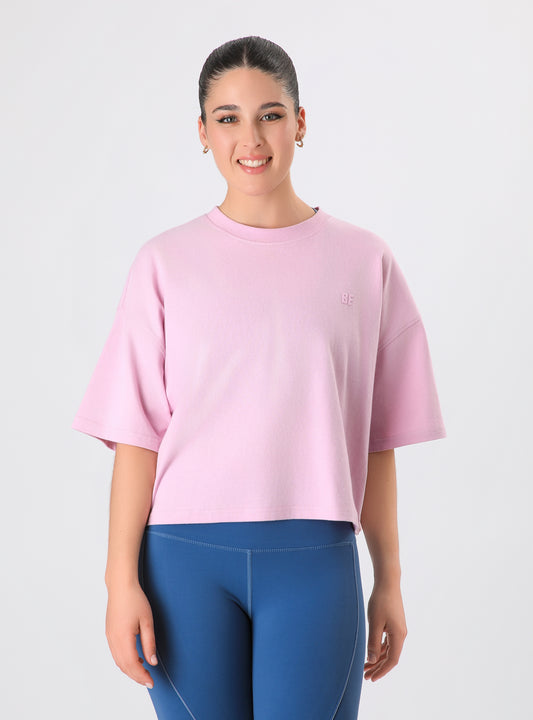 Polera Celeste Color Rosado Claro