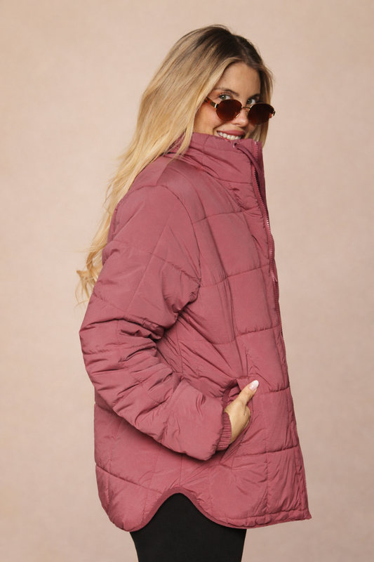 Parka Giorgia color rosado oscuro