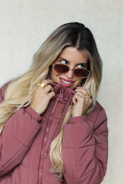 Parka Giorgia color rosado oscuro